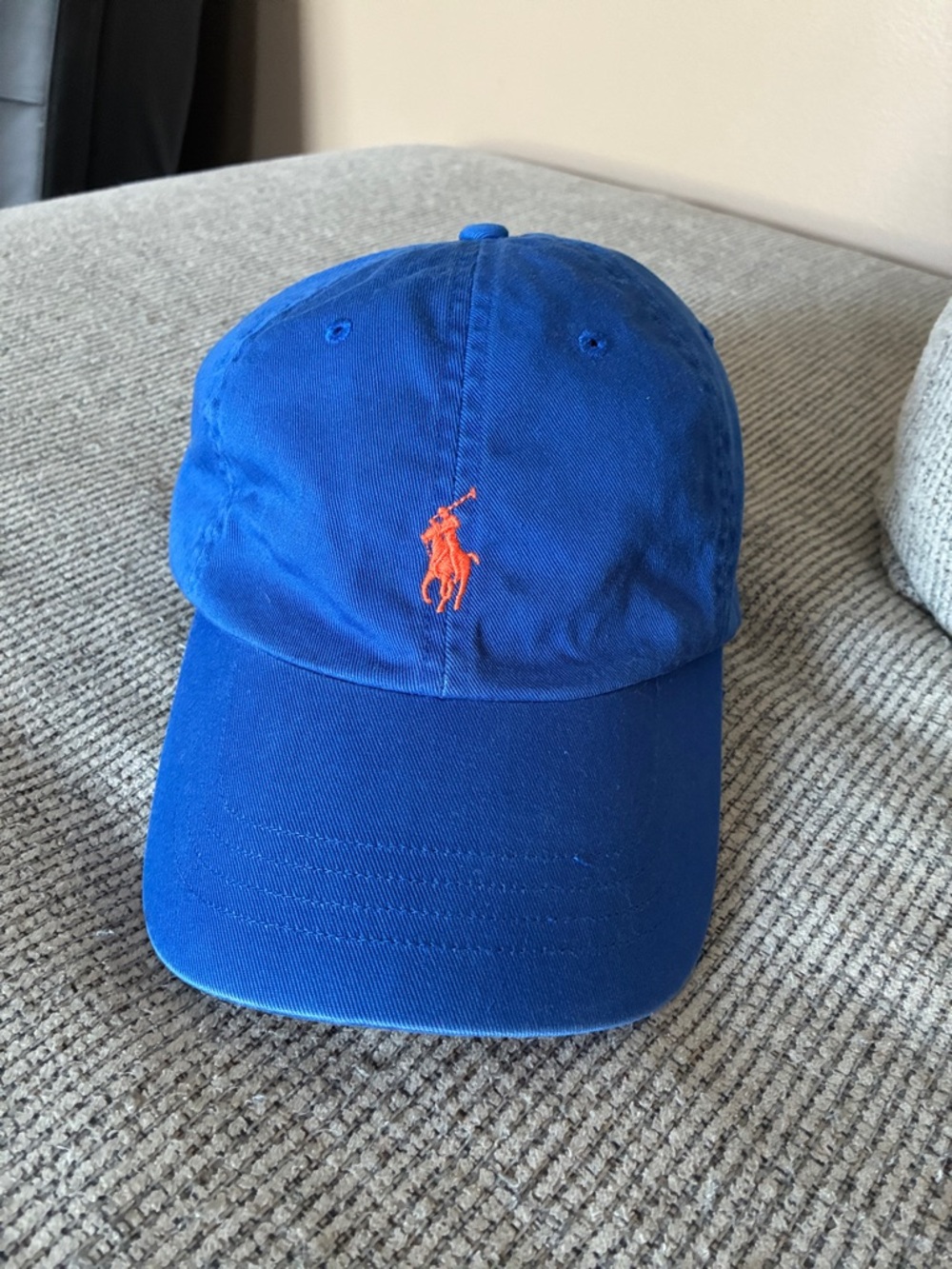 Polo by Ralph Lauren Royal Blue Baseball Cap with Orange Pony